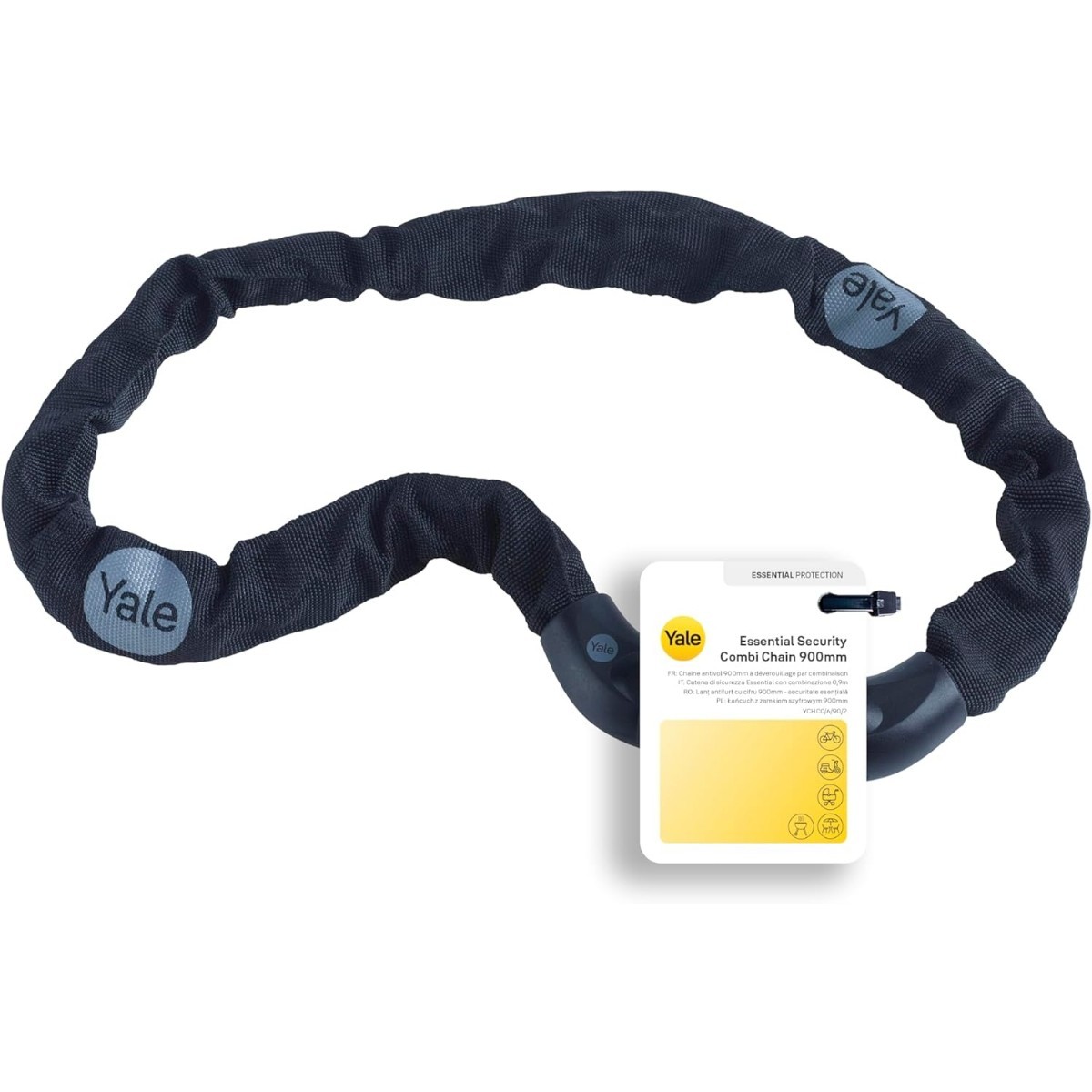 Yale Essential Zincirli Bisiklet Kilidi 900mm Şifreli YCHCO6902